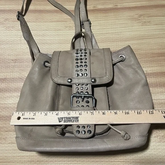 Freebird By Steven Rare Studded Taupe Leather Backpack Freebird womens backpack - - Gem main image 3